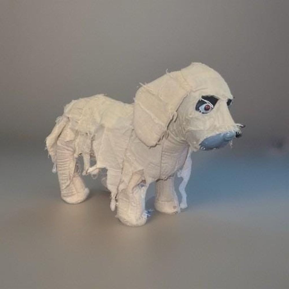 Vtg Gemmy Halloween Mummy Dog Barks Growls jumps Animated Red Light Up Eyes  12" - Picture 4 of 7
